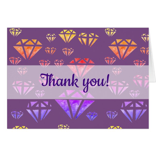 Carte aquarelle diamants (Devant Horizontal)