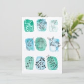 Carte Aquarelle doodle occasion générale botanique (Debout devant)