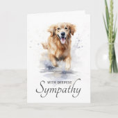 Carte Aquarelle d'or chien de chien de chien perte sympa (Devant)
