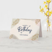 Carte Aquarelle douce Stylish Joyeux Anniversaire Nom pe (Fleur jaune)