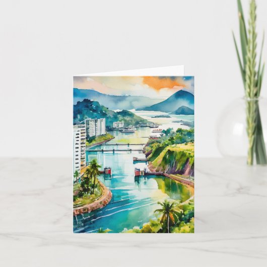 Carte Aquarelle du canal de Panama (Devant)