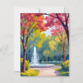Carte aquarelle du feuillage d'automne du parc d'a (Devant)