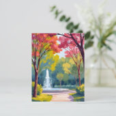 Carte aquarelle du feuillage d'automne du parc d'a (Debout devant)
