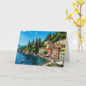 Carte Aquarelle du lac de Côme Italie (Fleur jaune)