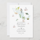 Carte aquarelle du Mexique Code QR RSVP Mariage (Devant)