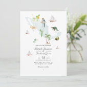 Carte aquarelle du Mexique Code QR RSVP Mariage (Debout devant)