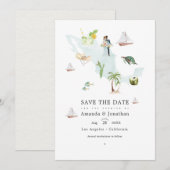 Carte aquarelle du Mexique mariage de destination (Devant / Derrière)