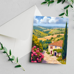 Carte aquarelle du vignoble de la campagne italien