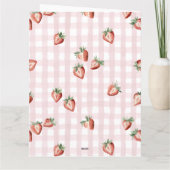 Carte Aquarelle élégante Fille douce à la baie fraise bi (Dos)