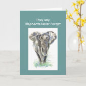 Carte Aquarelle Eléphant Africain Animal Nature Art (Fleur jaune)