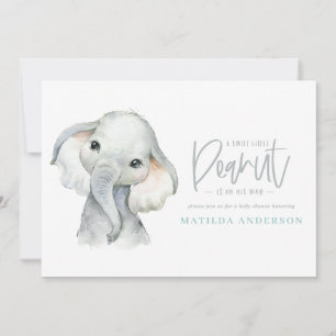 Carte Aquarelle éléphant petit garçon baby shower fête