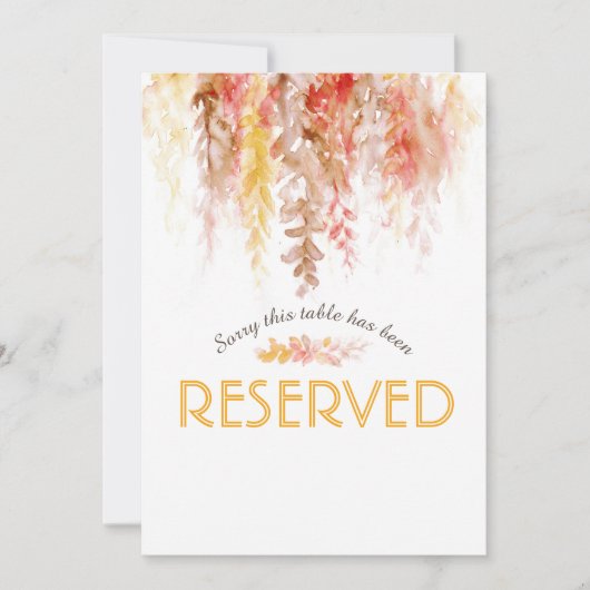 Carte Aquarelle en cascade marron orange vigne réservée (Devant)