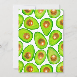 Carte Aquarelle en tranches d'Avocado