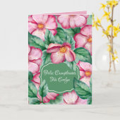 Carte Aquarelle Espagnole Fleurs Roses Pour Anniversaire (Fleur jaune)