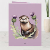 Carte Aquarelle et chardon Anniversaire (Dos)