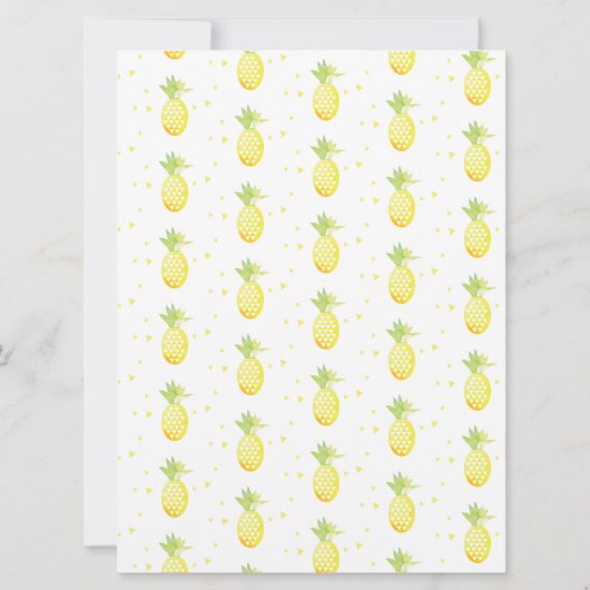 Carte Aquarelle été ananas Mix Anniversaire (Dos)