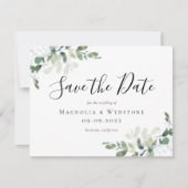 Carte Aquarelle Eucalyptus calligraphie Enregistrer la d (Devant)