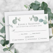 Carte Aquarelle Eucalyptus Verdure RSVP avec Entrees