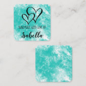 Carte Aquarelle Faite À La Main Avec Amour (Devant / Derrière)