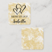 Carte Aquarelle Faite À La Main Avec Amour (Devant / Derrière)