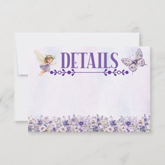 Carte Aquarelle Fée Violet Floral Détails de l'anniversa (Devant)
