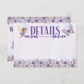 Carte Aquarelle Fée Violet Floral Détails de l'anniversa (Devant / Derrière)