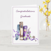 Carte Aquarelle féminine pourpre Graduation (Fleur jaune)