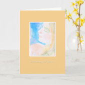 Carte Aquarelle femme mère à enfant (Fleur jaune)