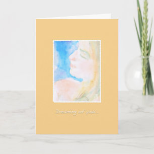 Carte Aquarelle femme mère à enfant
