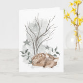 Carte Aquarelle Fête Noël et Nouvel An (Fleur jaune)