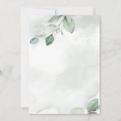 Carte Aquarelle feuillage et mariage d'or métallique (Dos)