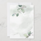 Carte Aquarelle feuillage et mariage d'or métallique (Dos)