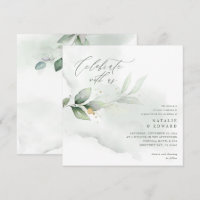 Aquarelle feuillage et mariage d'or métallique