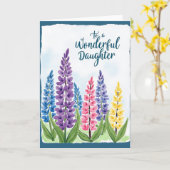 Carte aquarelle Fille fleurie (Fleur jaune)