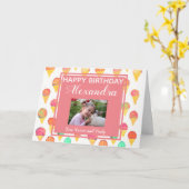 Carte Aquarelle fille rose mignonne Photo Anniversaire f (Fleur jaune)