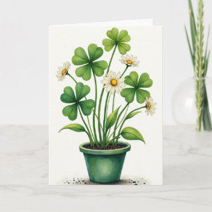 Carte aquarelle Fleur de Trèfle Chanceuse