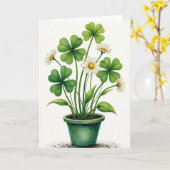 Carte aquarelle Fleur de Trèfle Chanceuse (Fleur jaune)