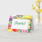 Carte Aquarelle Fleur Merci (Fleur jaune)