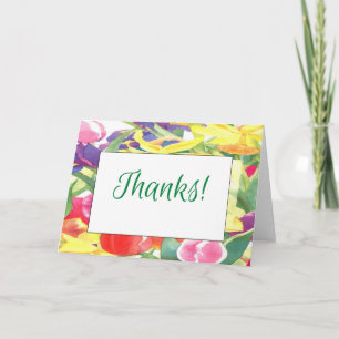 Carte Aquarelle Fleur Merci