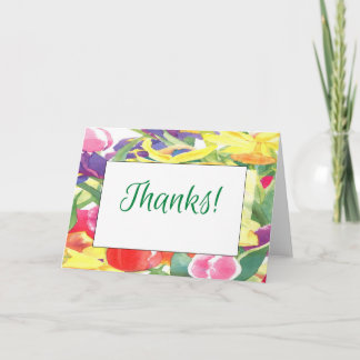 Carte Aquarelle Fleur Merci