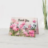 Carte Aquarelle Fleur Rose Merci  (Devant)