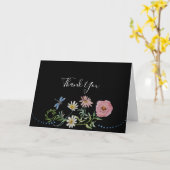 Carte Aquarelle Fleur sauvage Fleurs Merci nuptiale (Fleur jaune)