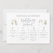 Carte Aquarelle fleur sauvage girly mariage itinéraire s (Devant)