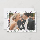 Carte Aquarelle Fleur sauvage Lavender Floral Juste Mari (Devant)