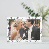 Carte Aquarelle Fleur sauvage Lavender Floral Juste Mari (Debout devant)