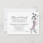 Carte Aquarelle Fleur sauvage Lavender Floral Juste Mari (Dos)