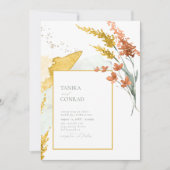 Carte Aquarelle fleur sauvage Mariage Gold ID954 (Devant)