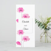 Carte Aquarelle Fleur sauvage rose (Debout devant)