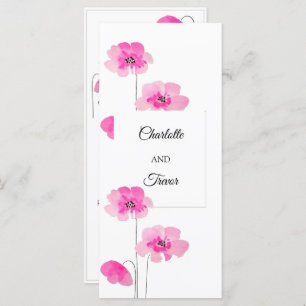 Carte Aquarelle Fleur sauvage rose