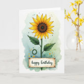Carte aquarelle fleur sereine (Fleur jaune)